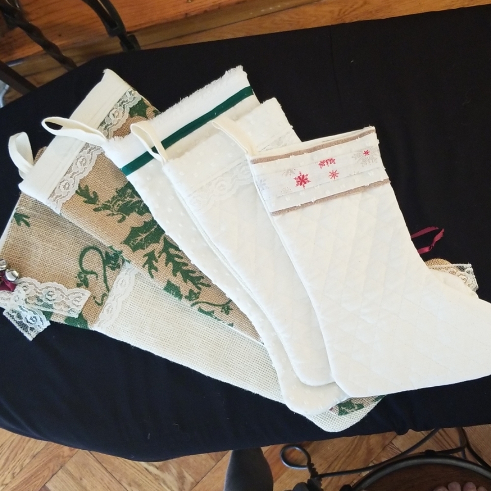 Set of 5 Hand Made Christmas Stockings